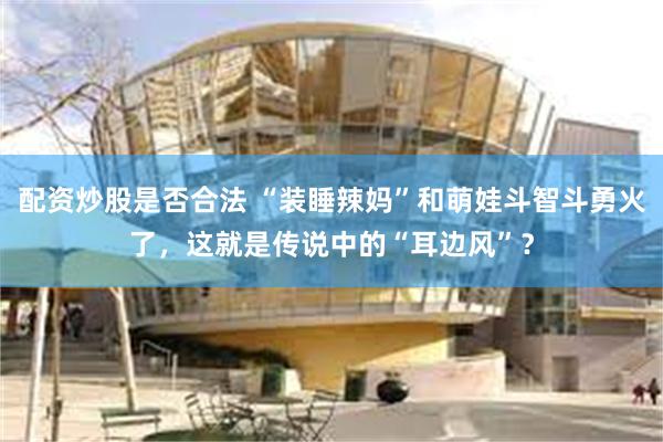 配资炒股是否合法 “装睡辣妈”和萌娃斗智斗勇火了，这就是传说中的“耳边风”？