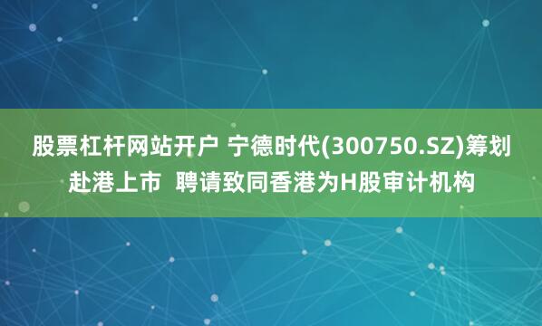 股票杠杆网站开户 宁德时代(300750.SZ)筹划赴港上市  聘请致同香港为H股审计机构